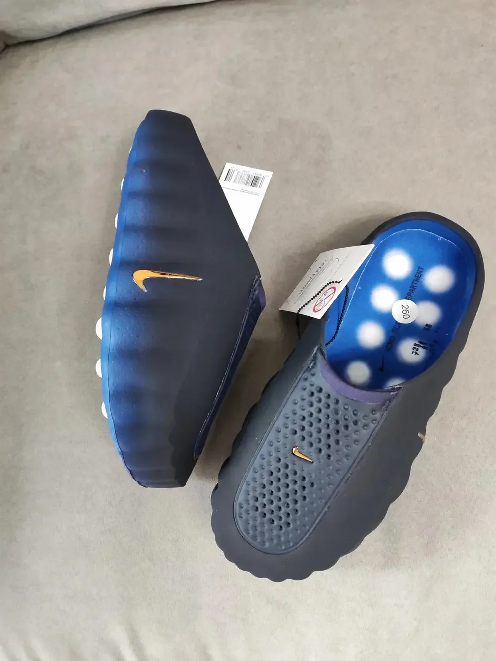 New - Men's Nike Mind 001 Blackened Blue Game Royal Slides